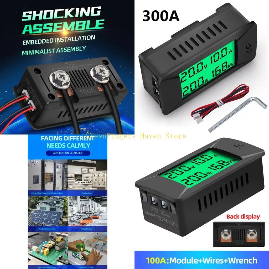 

F68D 0-300V 0-300A ЖК-дисплей Цифровой счетчик тока и напряжения