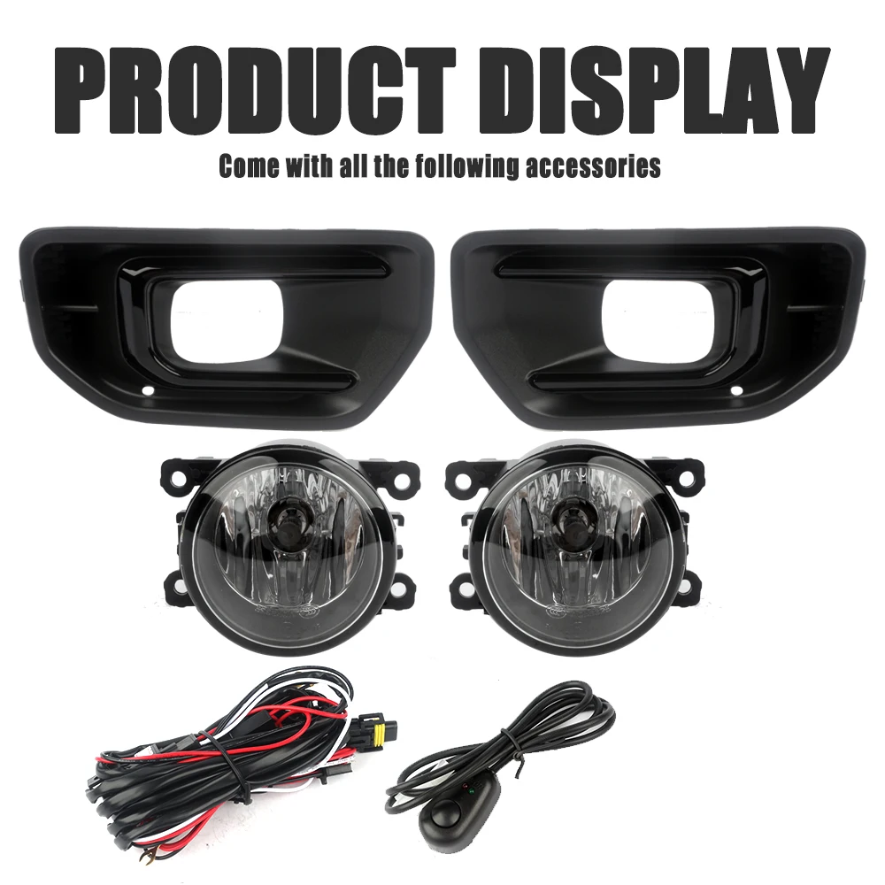 

Front Bumper Fog Lamp Upgrade Kit FOR FORD RANGER XLT SPORT Platinum 2022-2024 Version Additional Foglight Set Switch+Wiring
