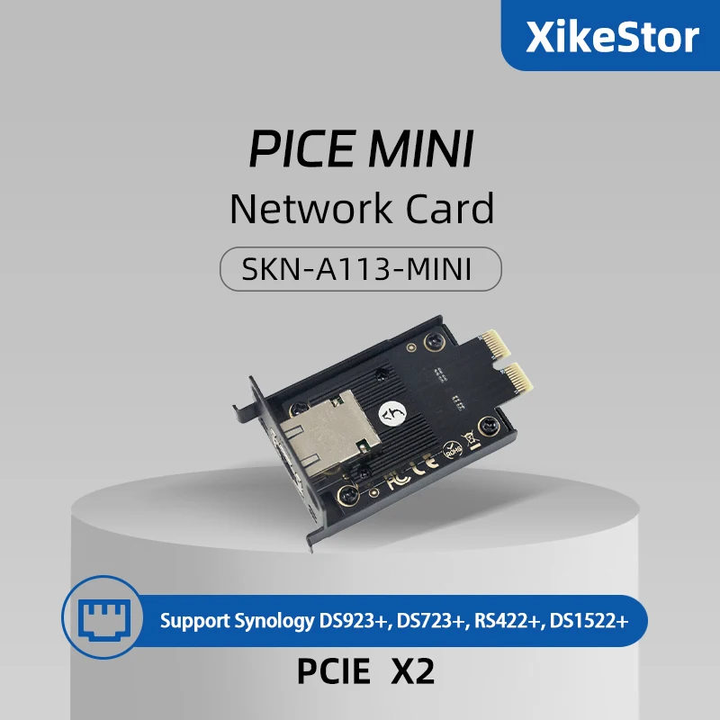 

XikeStor PCIE Mini 10 гигабитная Ethernet-карта, совместимая с synology DS923 +, DS1522 +, DS723 + основной чип управления Marvel AQC113C