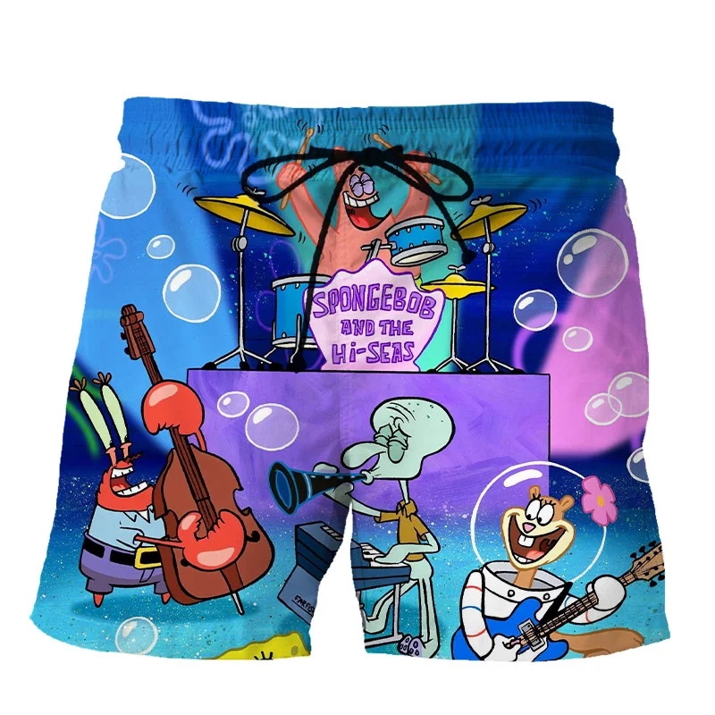 Summer New Spongebobs Casual Harajuku Style 3d Printing Boy\'s Fashion Shorts Wild Beach Shorts