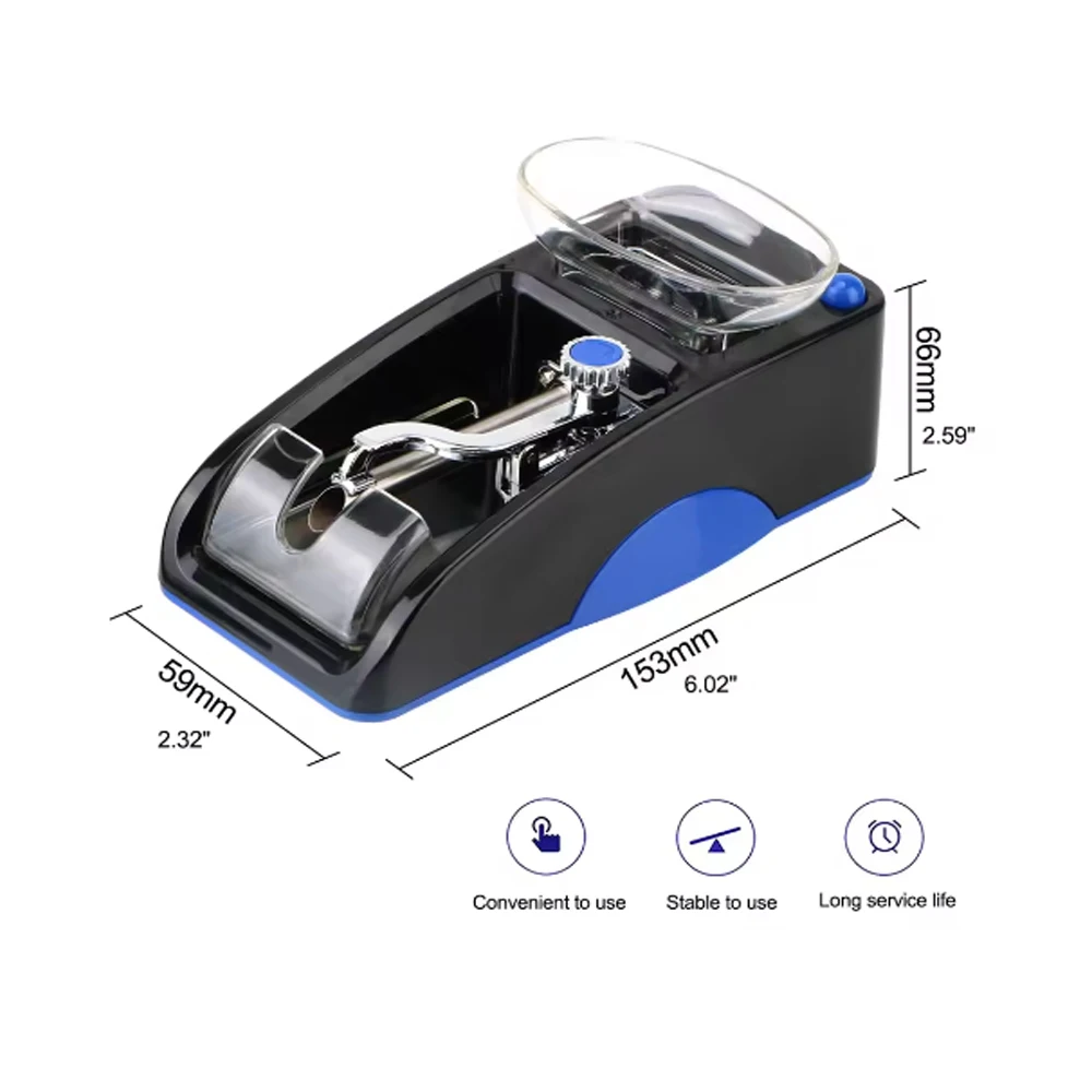 Máquina laminadora de cigarrillos portátil, inyector de tabaco eléctrico delgado de 6,5/8mm, accesorio para fumar, compatible con enchufe UE, EE. UU. y AU