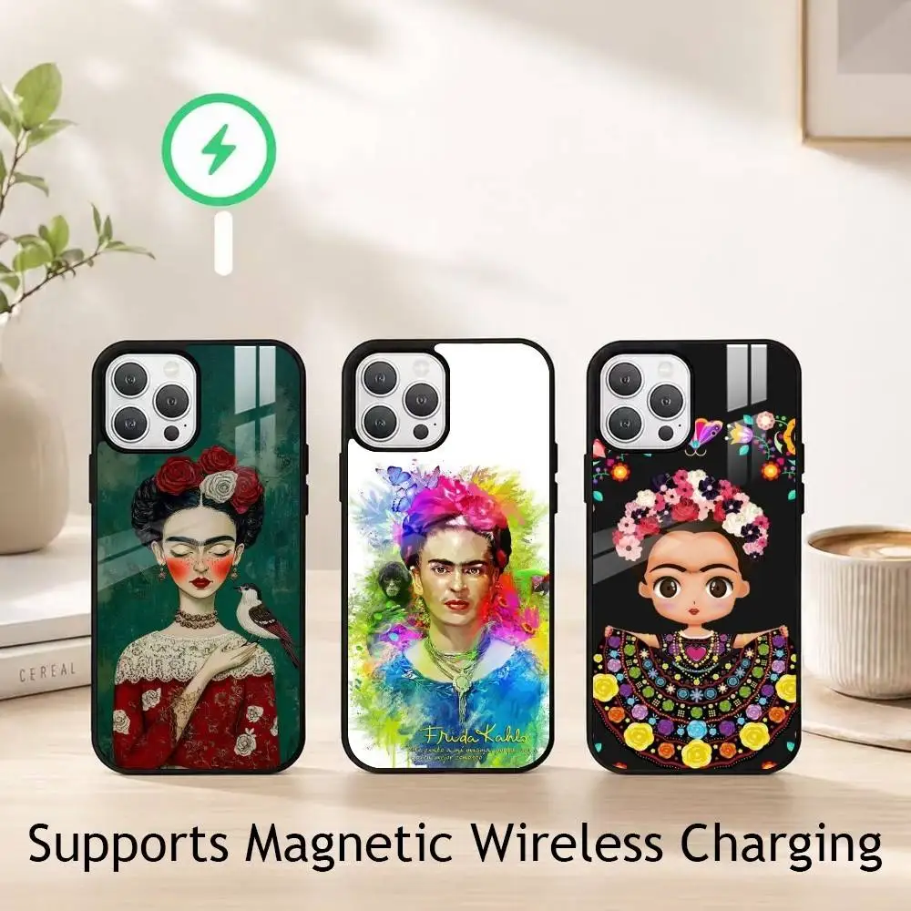 Fridas Kahlo Es A-Artist gift Phone Case For iPhone18,17,16,15,14,13,12,11 Plus,Pro Supports Magnetic Wireless Charging