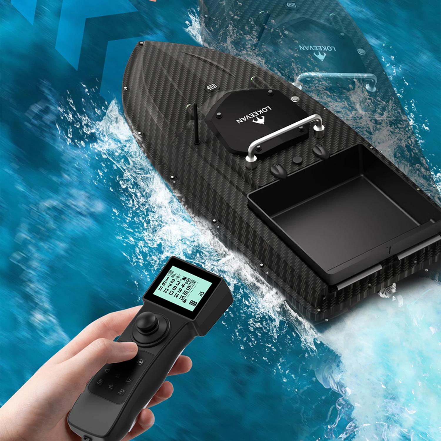 D80B RC Angelköderboot mit GPS, automatischer Rückkehr, Tempomat, Dual-Antenne, wasserdicht, Fernbedienung, 3 kg Ladekapazität, 65 cm verlängerte Rumpflänge, 3,6 m/1s HOCHGESCHWINDIGKEIT Köderauswurf,
