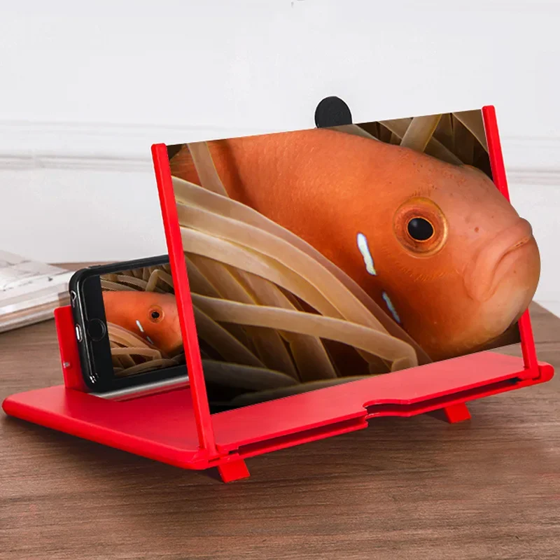 3D Screen Amplifier 14/12/10/16 Inch Mobile Phone Screen Magnifier HD Video Amplifier Stand Bracket Folding Phone Desk Holder