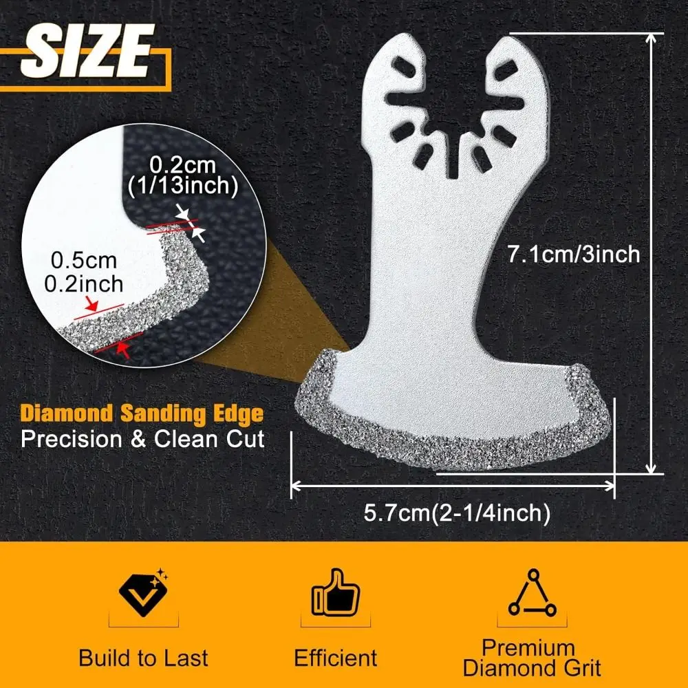 Scie multi-outils professionnelle en carbure cémenté, résistante à la rouille, coupe rapide, scie oscillante en diamant, scie triangulaire, travaux de Construction