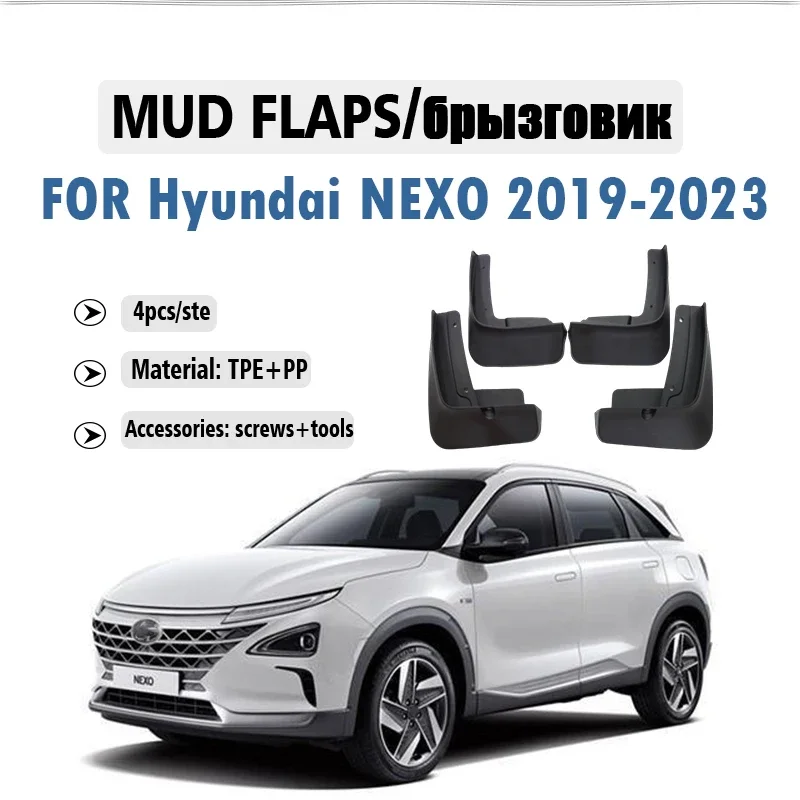 

Front Rear 4pcs FOR Hyundai NEXO 2019 2020 2021 2022 2023 2024 Mud Flaps Guard Splash Mudguard Fender Mudflaps Car Accessories