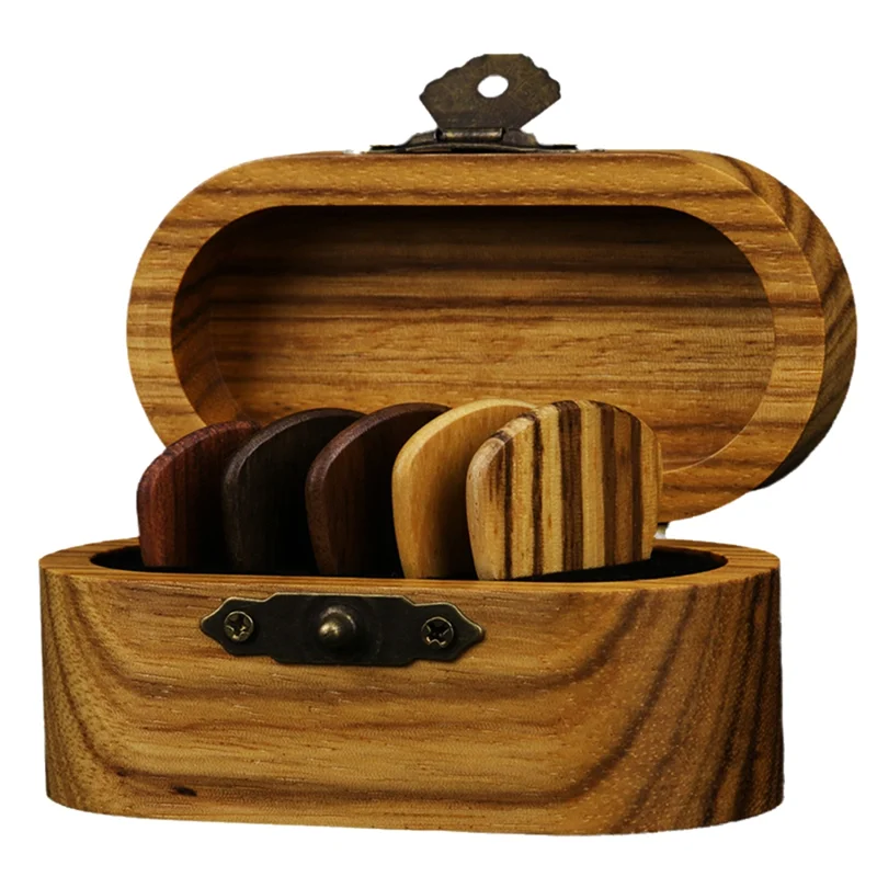 SYDS 木製ギターピック、エレキギター、アコースティックギター、ベースギター用の木製ギターピック