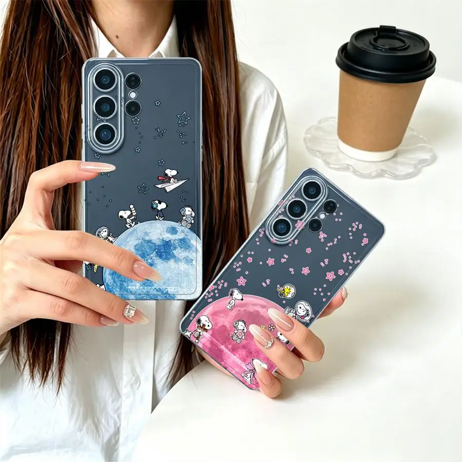 Anime Cute S-noopys Phone Cover Case for Samsung Galaxy S26 Ultra S20 Plus Note 20 Ultra 10 S24 S25 Edge S22 FE S25Ultra S21 S23