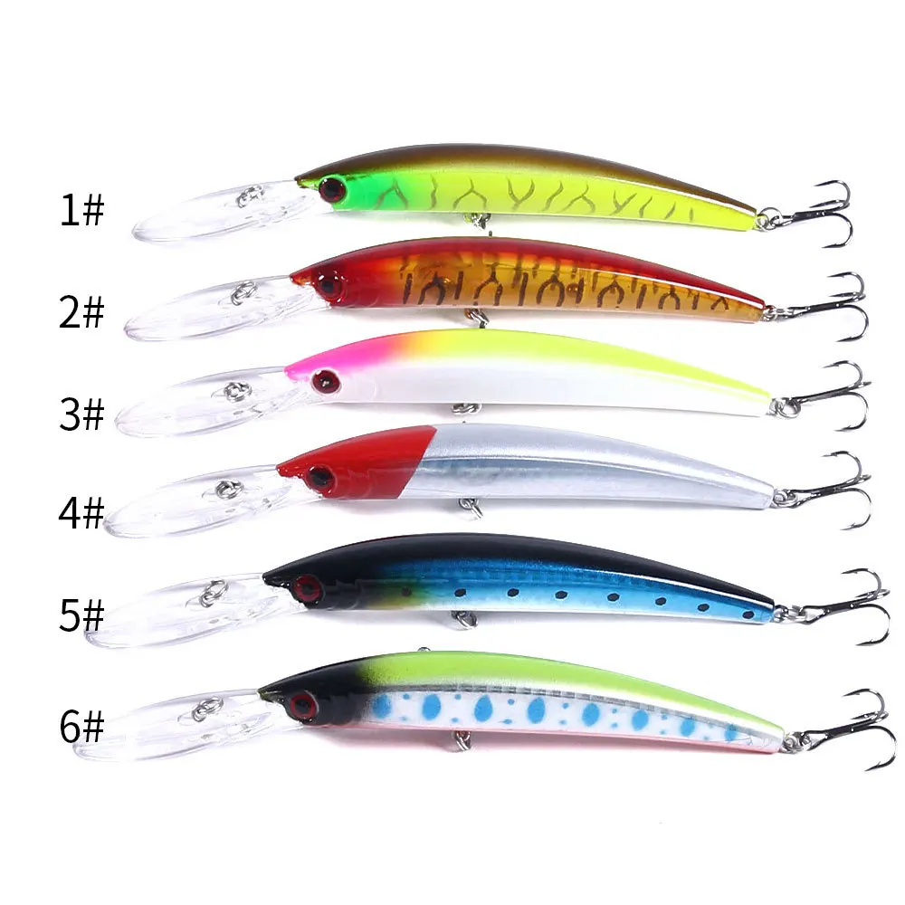 Señuelo de Pesca de pececillos láser, cebo Artificial Wobbler Topwater, aparejos duros Crankbait para lubina, 15CM/15G, 6 unidades por juego