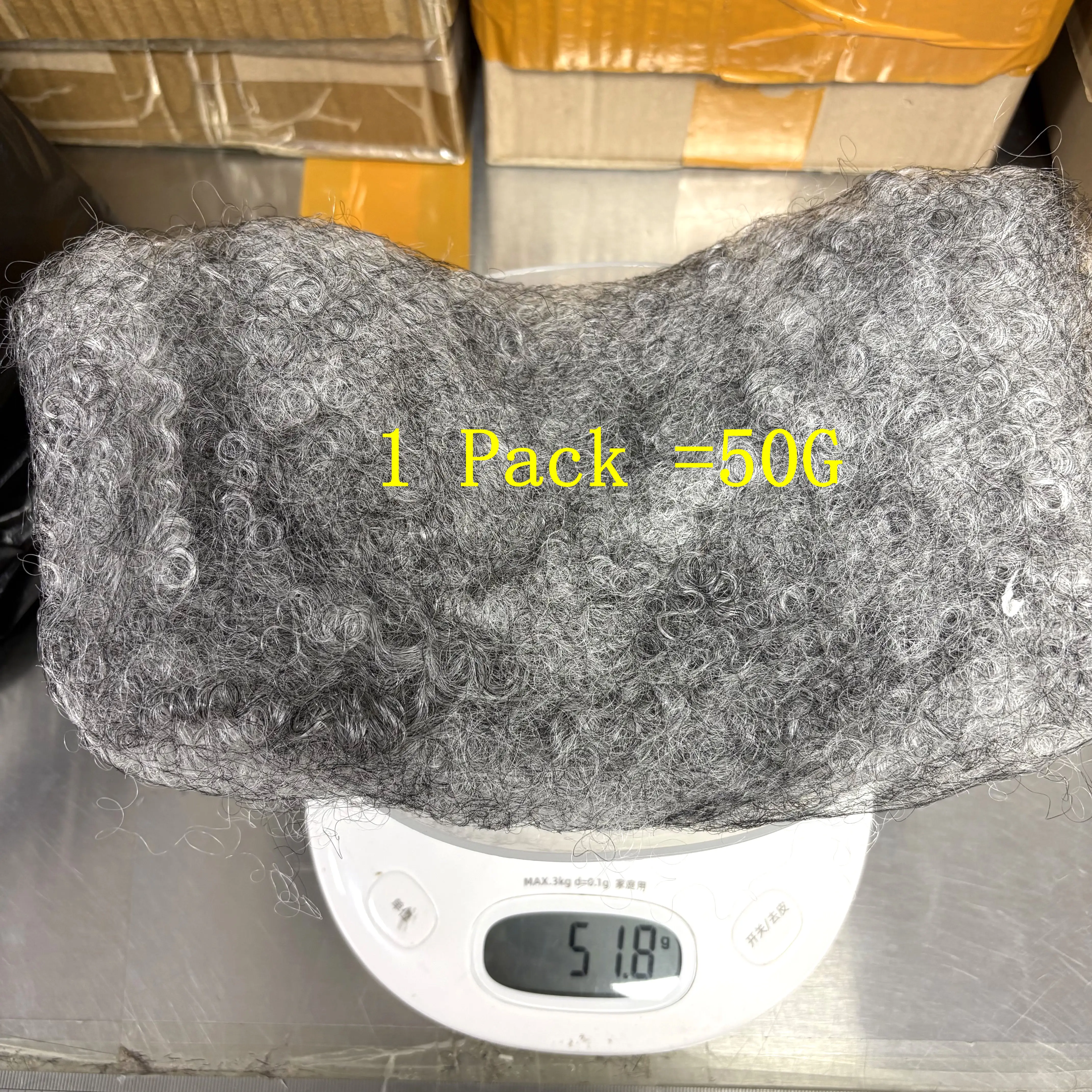 Gray Color 4C Afro Kinky Bulk Human Hair 50g/Pack for Dreadlock Extensions Loc Repair Braiding Twist Tight Afro Kinky Human Hair