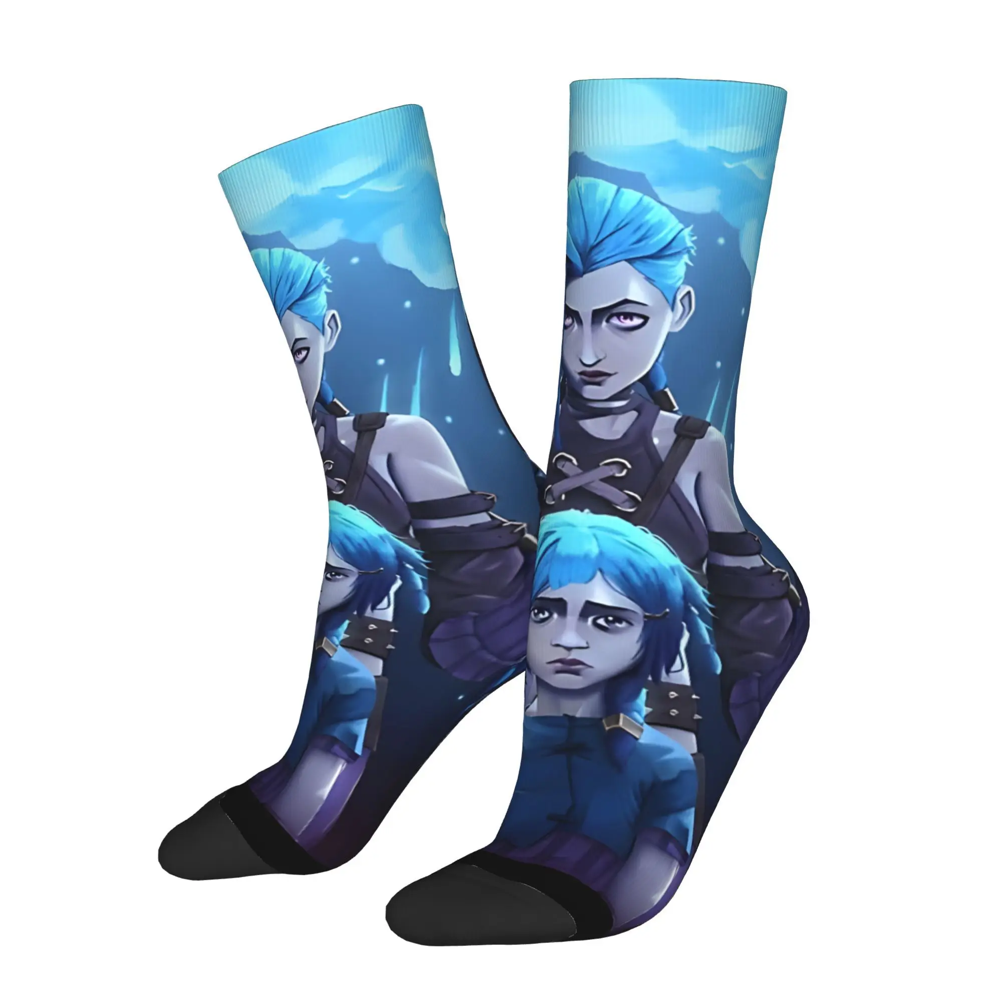 

Arcane Anime Fight Men Cycling Socks All Season Breathable Athletic Crew Socks for Spring Summer Fall Winter