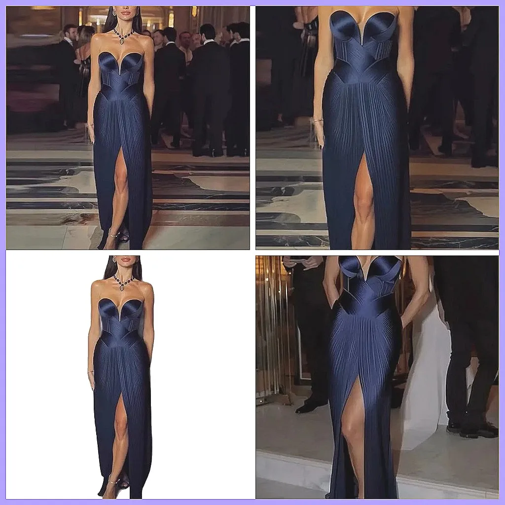 

Elegant Off-Shoulder Summer Dress for Women, High Waist, Backless with Side Slit & Zipper