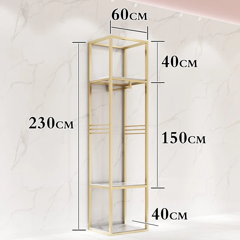 custom，Fashionable Clothes Shop Fixture Furniture Retail Clothes Stand Gold Clothes Racks for Shops