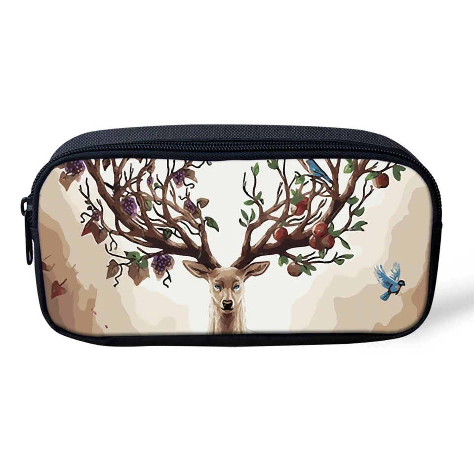 Makeup Bags Women Cosmetic Kids Pencil Case Fantasy Deer Pattern Students Stationery Box  Children's Pen Bags Girls Beauticians