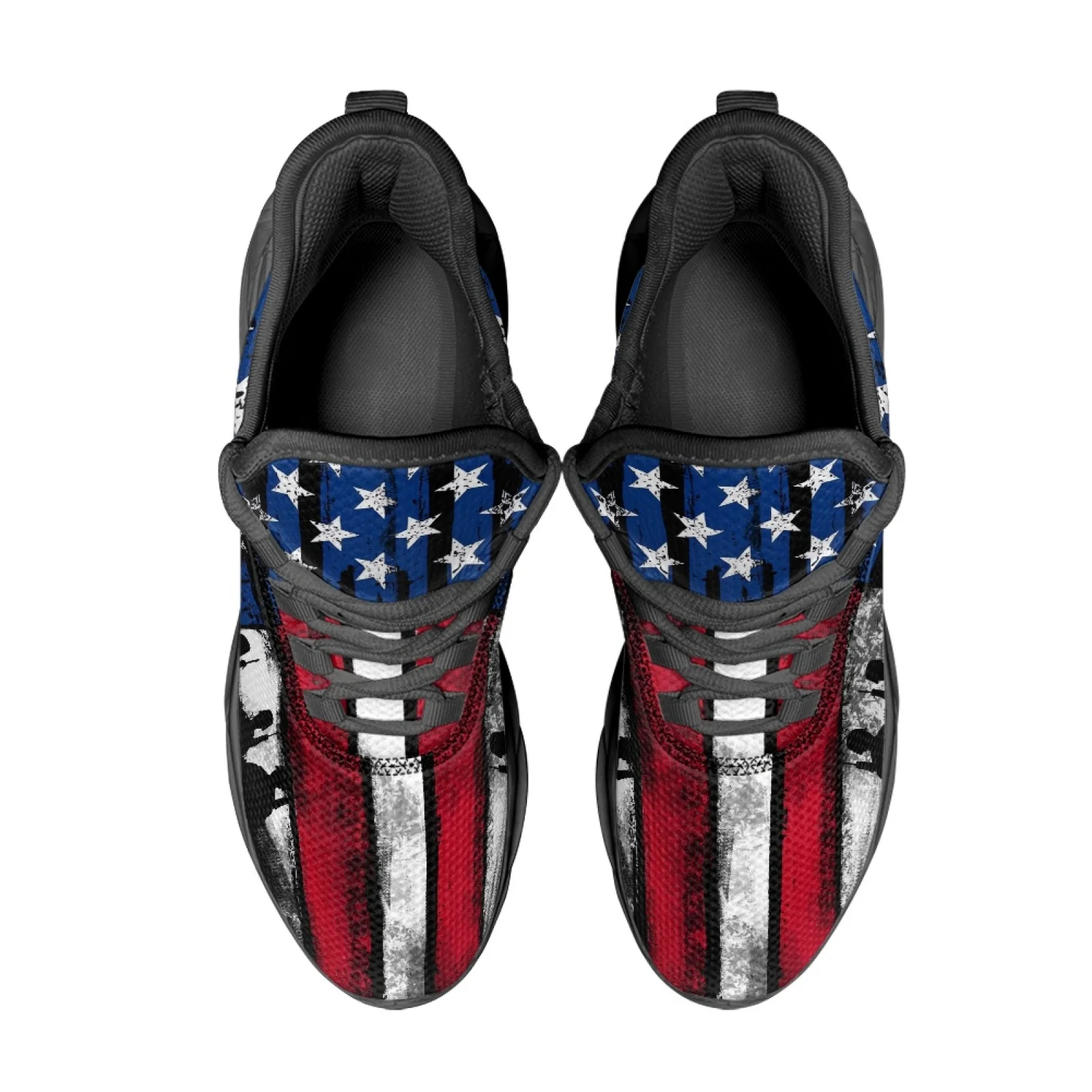 PENSTROLL Lightweight Athletic Shoes Non Slip Athletic Trainer for Casual Wear Men Distressed US Flag