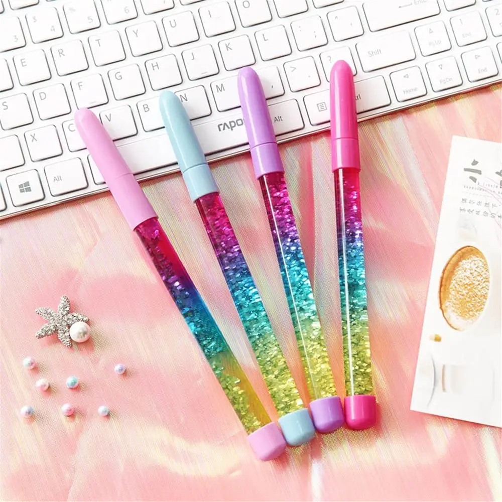 0.5mm Fairy Stick Ballpoint Pen Colored Liquid Quicksand Drift Sand Glitter Crystal Ball Pen Gel Refill Student Stationery