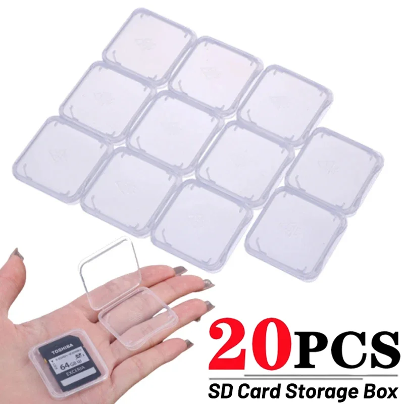 Transparent Storage Box Micro SD Camera SIM TF CF Memory Card Case With Cover Anti Lost Phone TF Card Packaging Box Protector