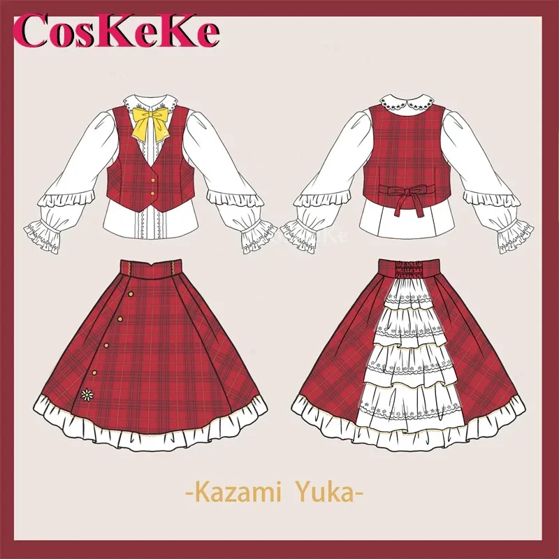 CosKeKe Kazami Yuuka تأثيري لعبة Touhou مشروع زي أنيق الحلو الأحمر شبكة موحدة هالوين حفلة لعب الأدوار الملابس الجديدة