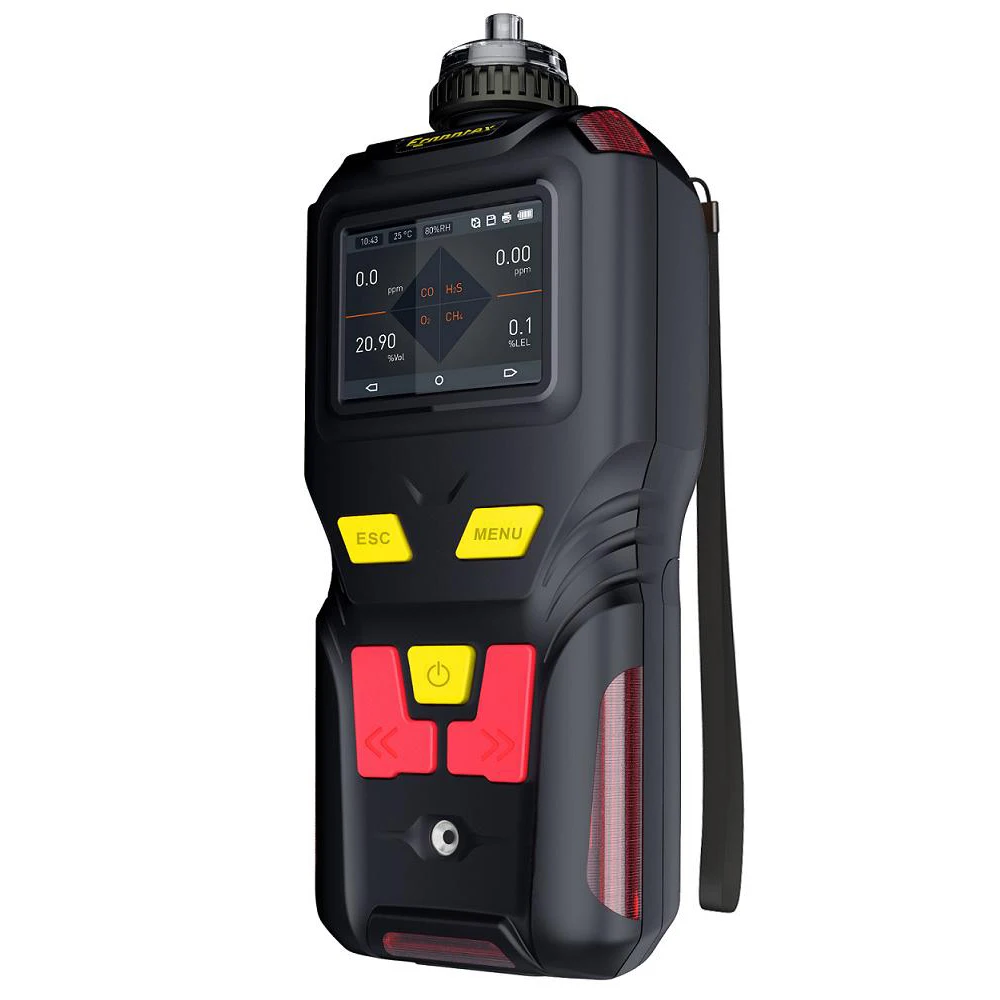 

High Precision CO H2S O2 Ex(LEL CH4) 4 gas detector pump type multi gas detector meter toxic and harmful gas sensor