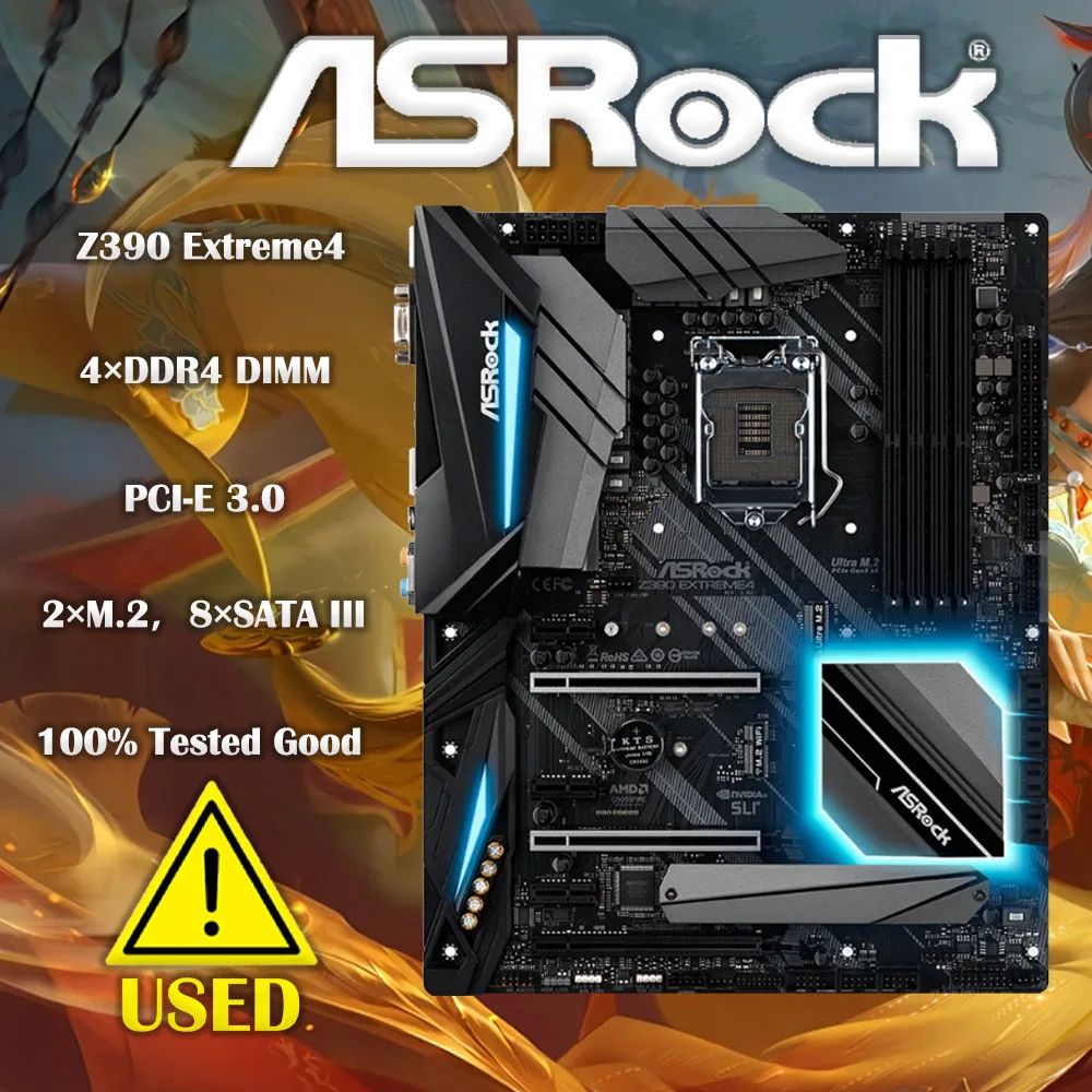 

ASRock Z390 Extreme4 Original Desktop 1151 Motherboard Z390 Socket LGA1151 DDR4 SATA3 USB3.0 M.2