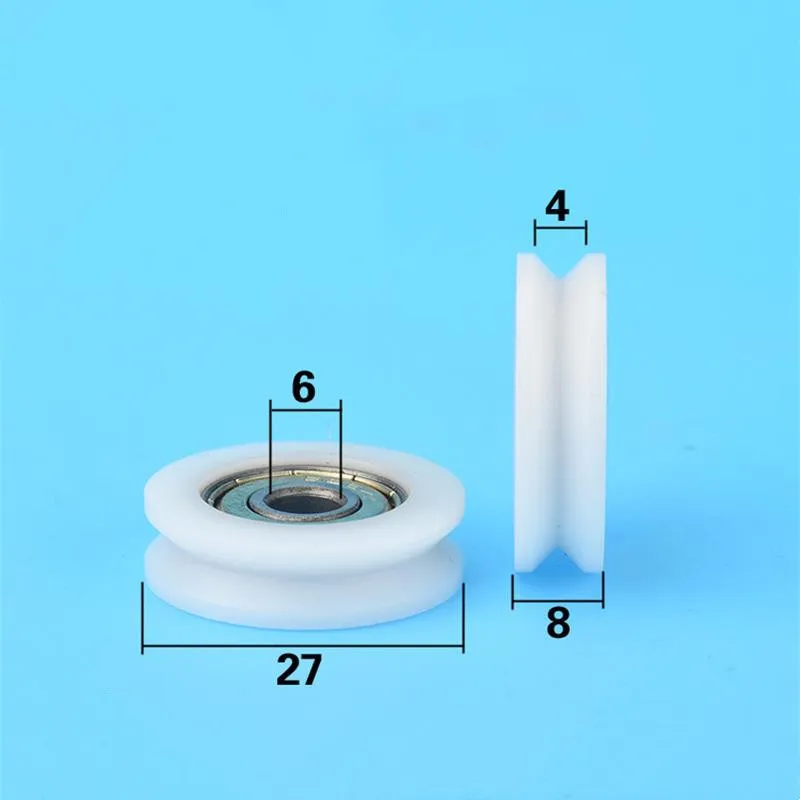 20pcs/100pcs V Groove Guide Roller Bearing 6*27*8mm 626ZZ POM Shell Steel Wire Hanging Wheel Pulley 6x27x8 mm