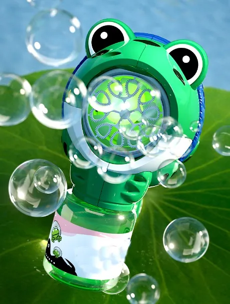 Totalmente automático Frog Bubble Gun para crianças, brinquedo elétrico, presente para meninos e meninas