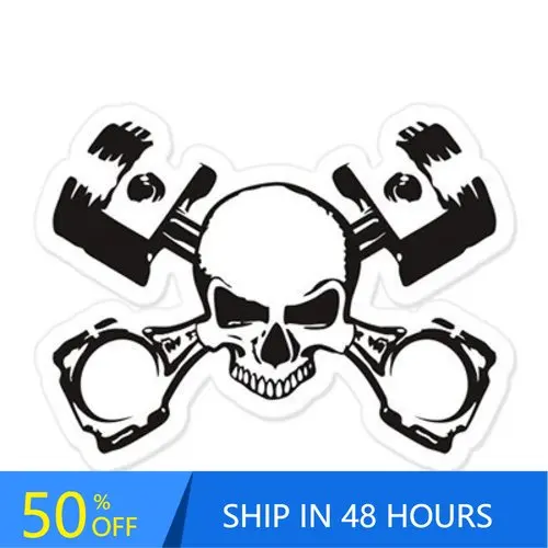 

Skull and Crossbones Mechanic Funny Camper Van Bumper Boat Car Waterproof Vinyl Decal Sticker Cool Retro Cute Vintage