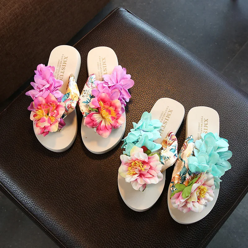 Girl\'s Slippers and Slippers Beach Vacation Fashion Summer Shoes Parental Sandals and Slippers Flower Slippers Beach Shoes