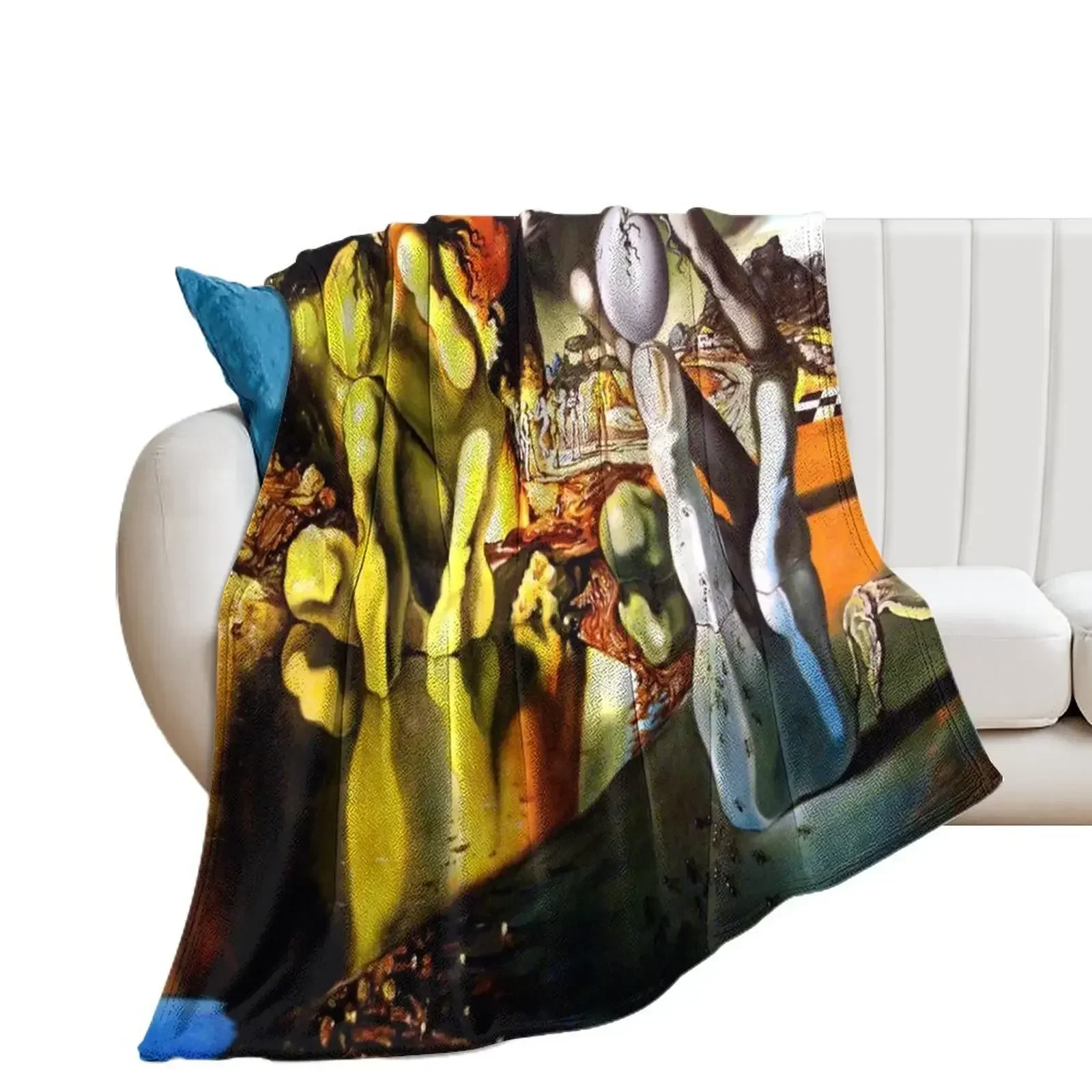 Metamorphosis of Narcissus Salvador Dali Throw Blanket Moving Picnic Blankets