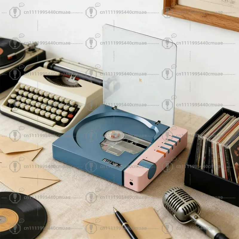 Retro bluetooth listening album pure cd player portable wood grain high sound quality