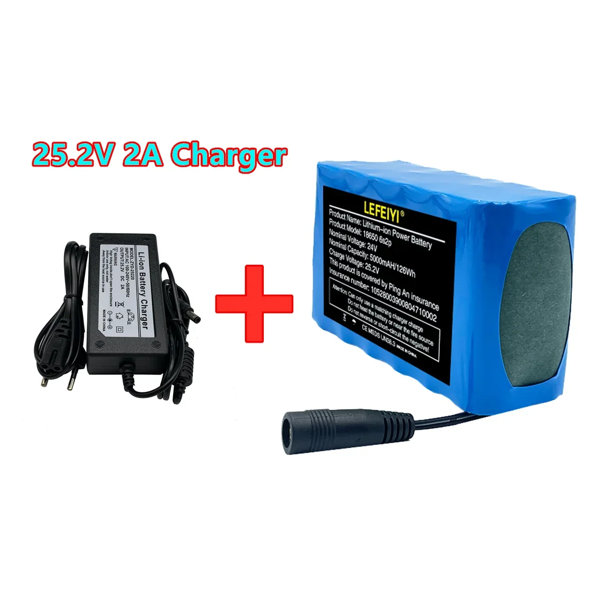 24V 6S2P Li-Ion Battery 50000mAh 18650 24 V Lithium Battery Pack 24V with BMS Optional Plug