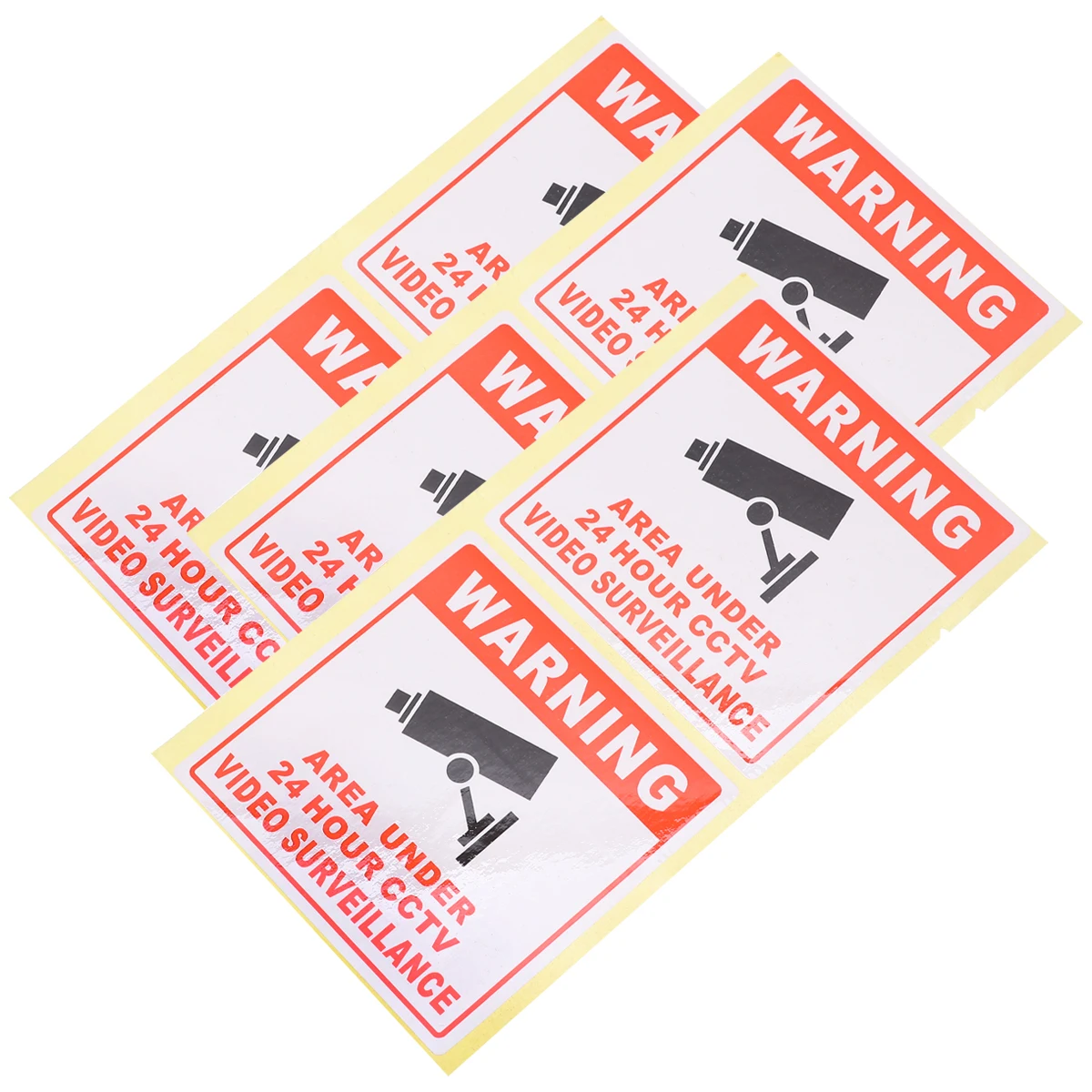 20pcs Security Camera Warning Sign Stickers Cctv Decals Hour Video Surveillance Signs For Office School Building Removable Wall