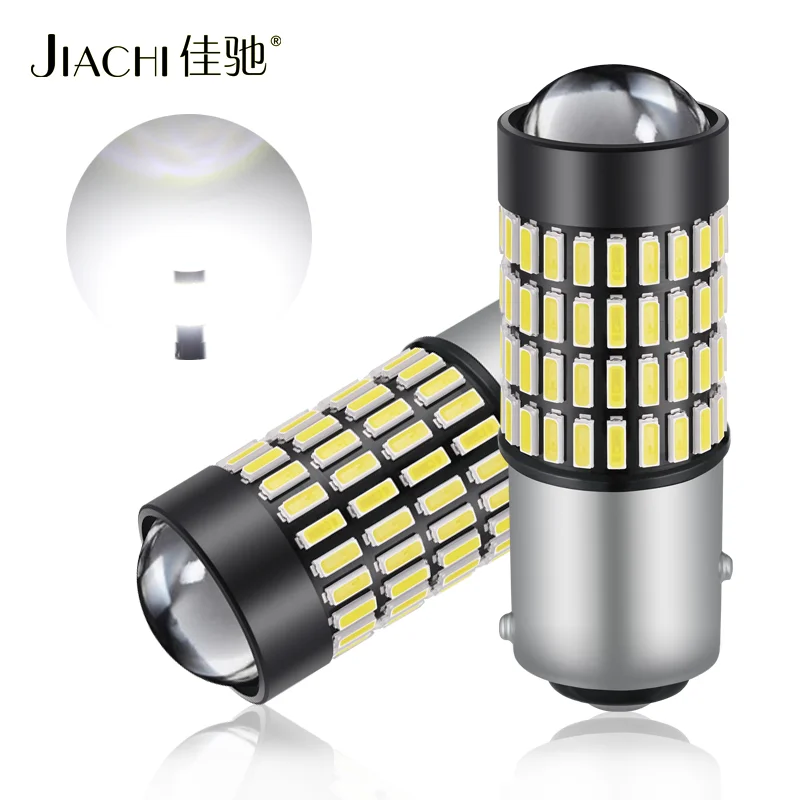 Jiachi 2PCS BA15D 1157 Bulb Auto Accessories P21/5W BAY15D Car Brake Reverse Light 4014Chip 102SMD No Error Free DC12-24V 6000K