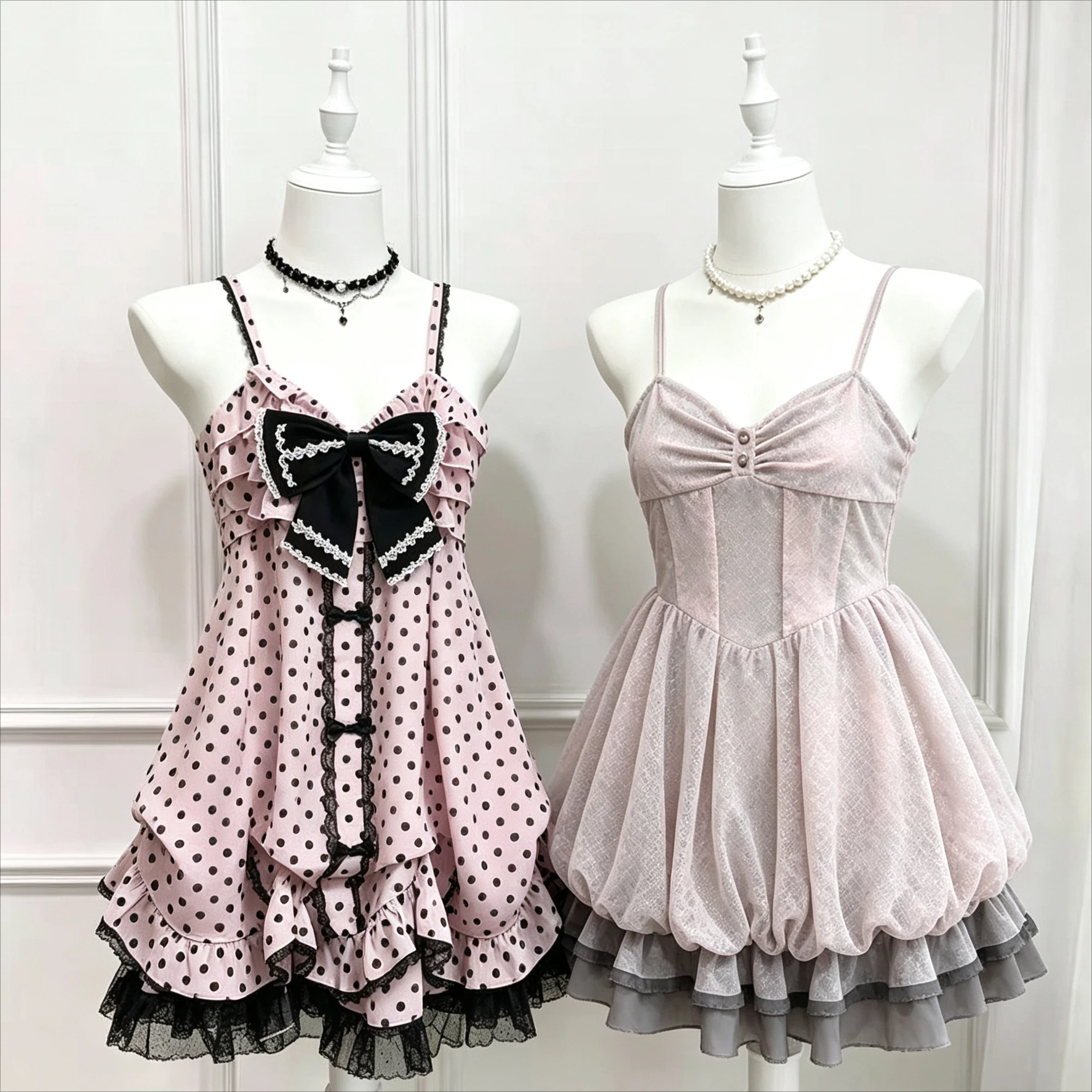 Vintage Mini Dress Women Lace Retro Clothing Sleeveless Japanese Kawaii Lolita Dress Evening Party Chic Outfits 2000s Summer