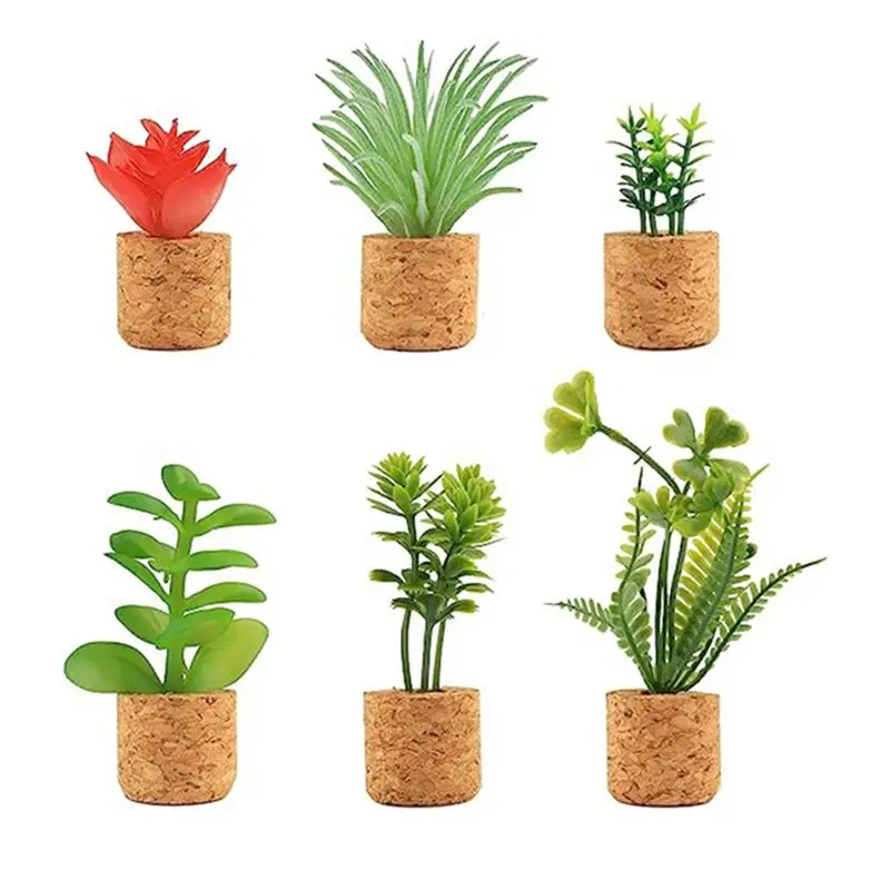 MALL 6 Pcs Cactus Refrigerator Magnets Mini Cute Plant Fridge Magnet Decoration Accessories for Home Kitchen Office