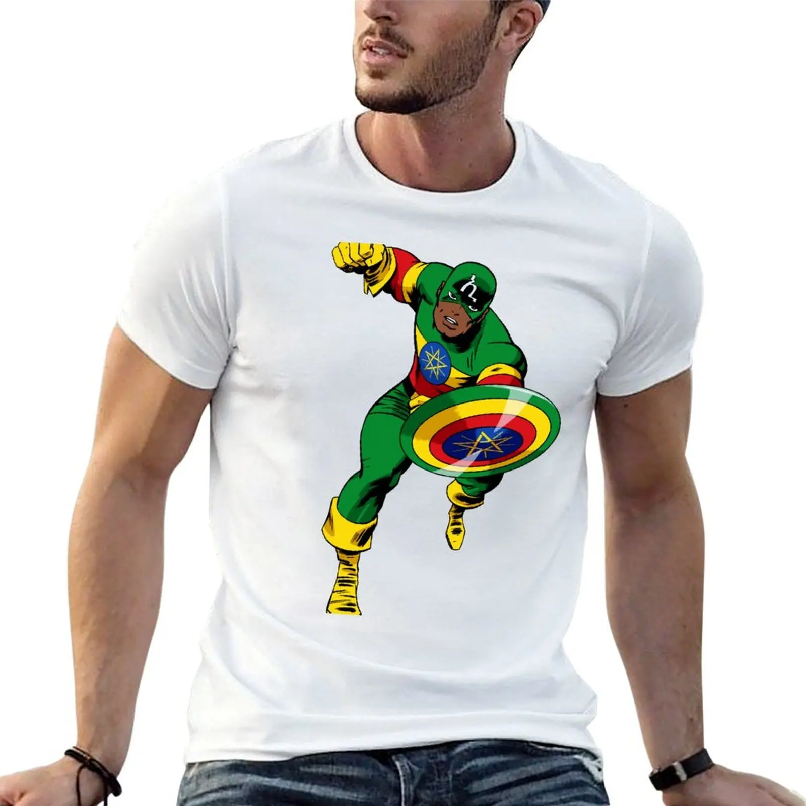 

Captain Ethiopia T-Shirt t shirts for man cotton soft t shirt man casual T-Shirt