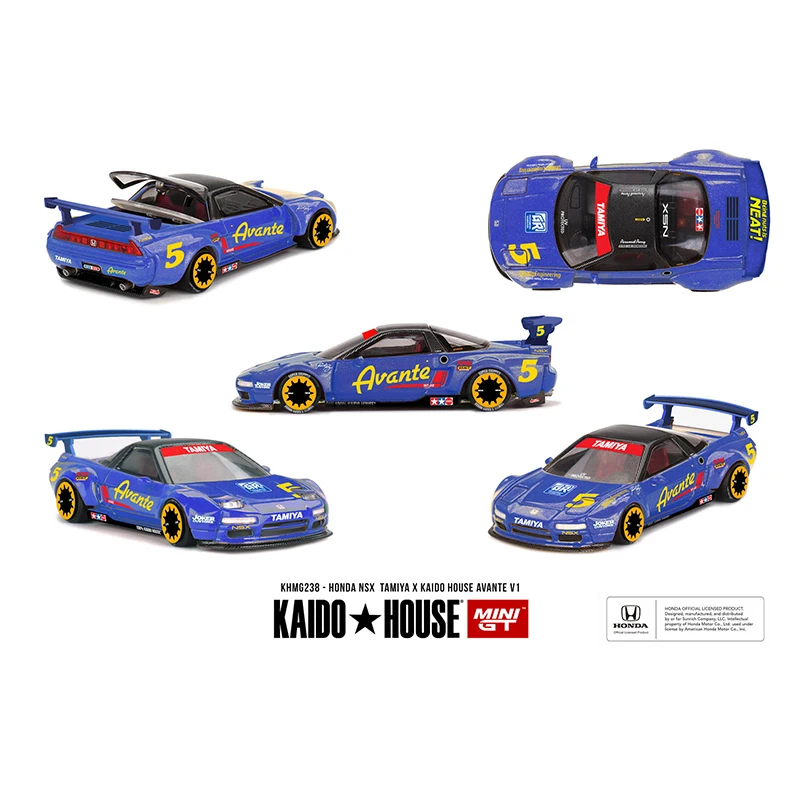 Preventa KHMG 238 1:64 Honda NSX TAMIYA AVANTE V1, Modelo de Auto a Escala con Motor Abrible, Kaido House MINIGT