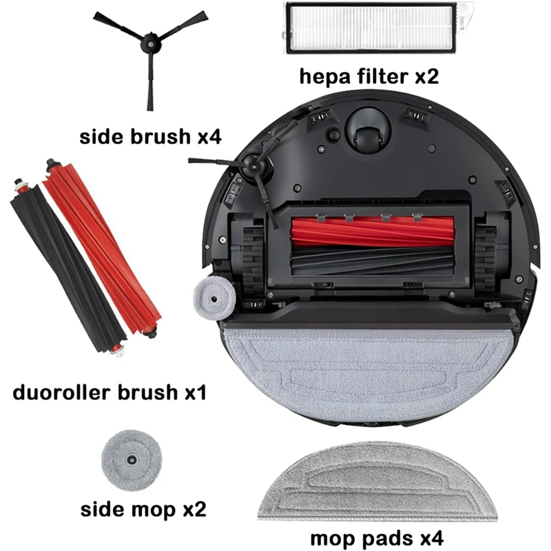 Per Roborock S8 Maxv Ultra Robot aspirapolvere parti spazzola laterale principale Mop panno filtro Hepa sacchetti per la polvere pezzi di ricambio