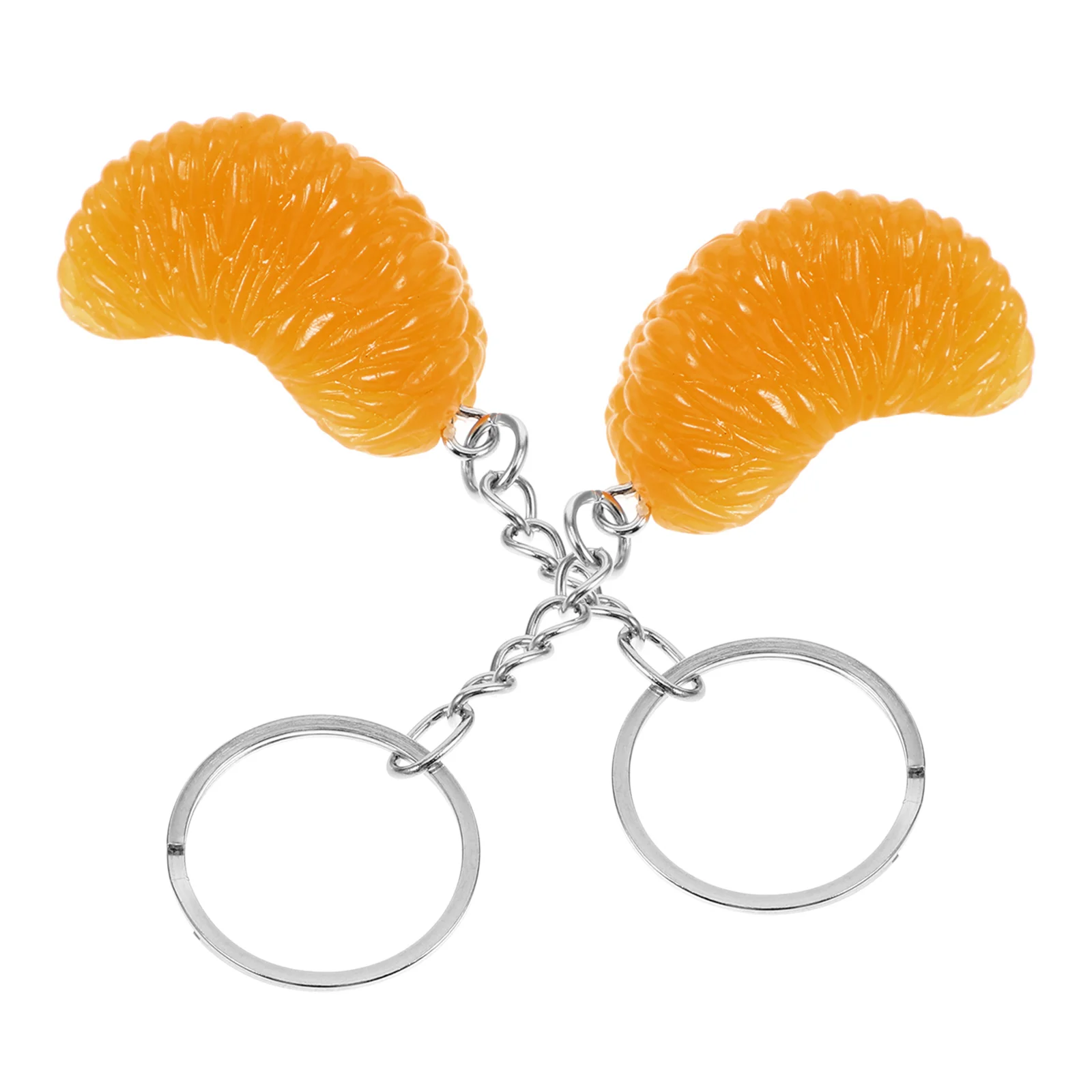 

2pcs Keychain Artificial Fruit Schoolbag Keyring Sliced Bowl Hanging Ornament Bag Decor Novel Keychain Pendant