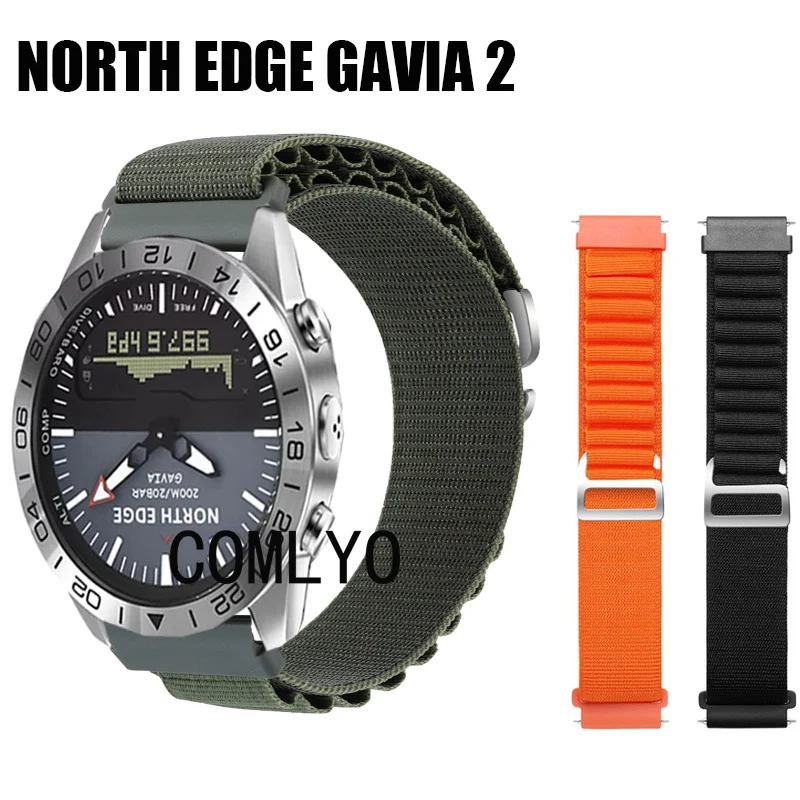 For NORTH EDGE GAVIA 2 Strap MENS Watch Nylon Soft Bracelet Sports Band Women Belt