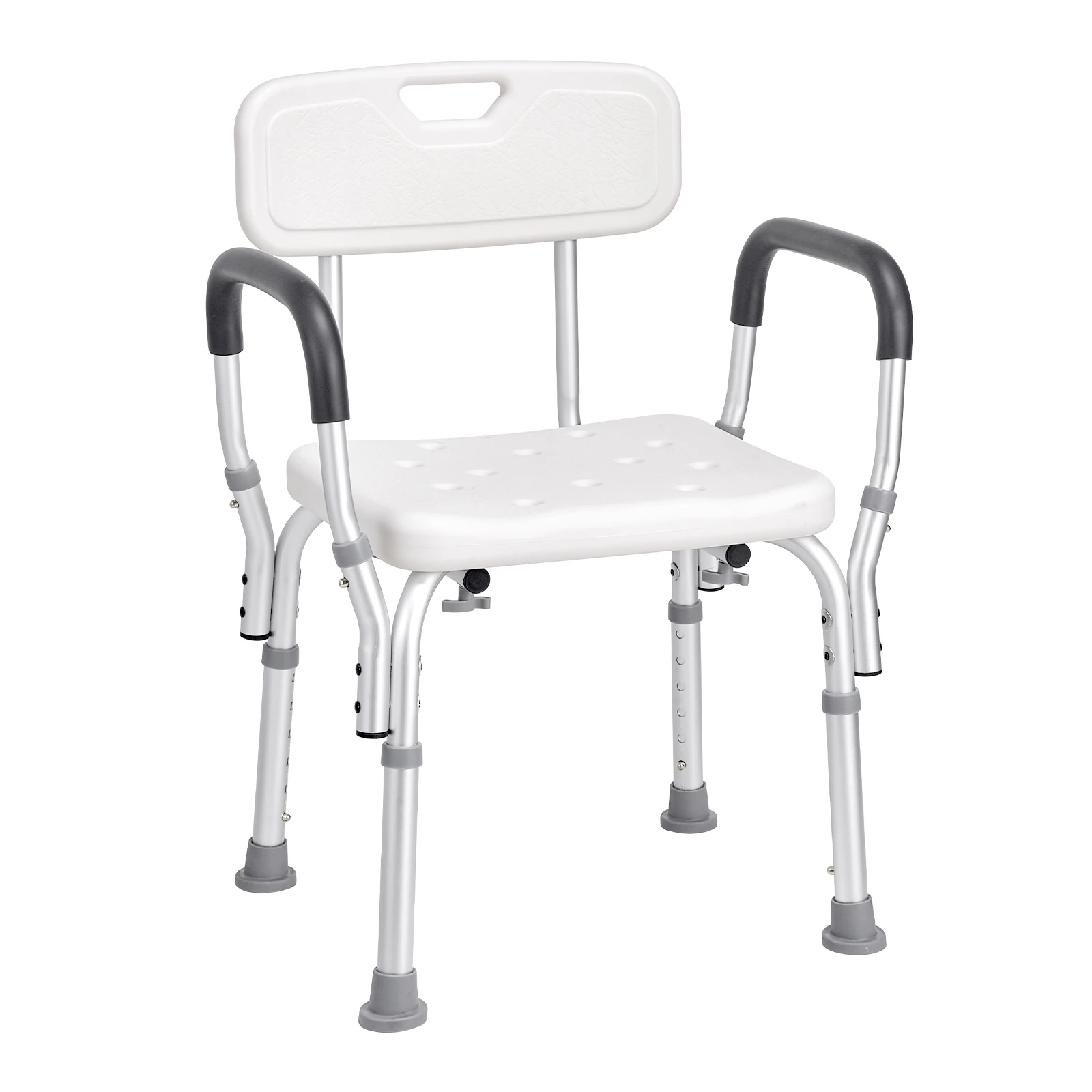 VEVOR Shower Chair with Back Adjustable Height for Bathtub Non-slip Bathroom Bench for Elderly Disabled 350 LBS Capacity