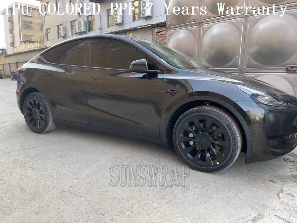 Hyper-Glossy Metallic Black TPU Color PPF Wrap Covering Film Protective Film for Luxury Cars & Aircraft & Boats 5x52ft/roll