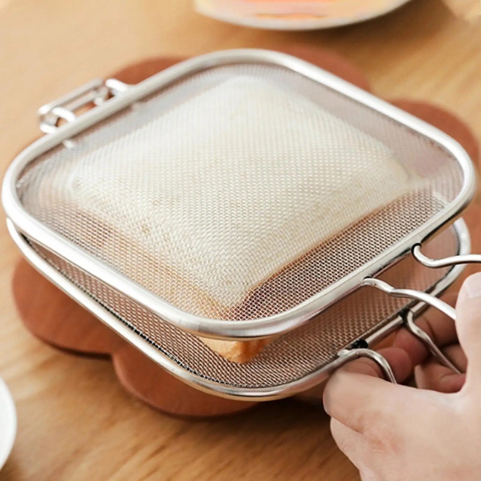 Durable Sandwich Press Tool Stainless Steel Baking DIY Mesh Mold Circular Nonstick Easy for Hot Dogs Sandwiches Breads Toasties