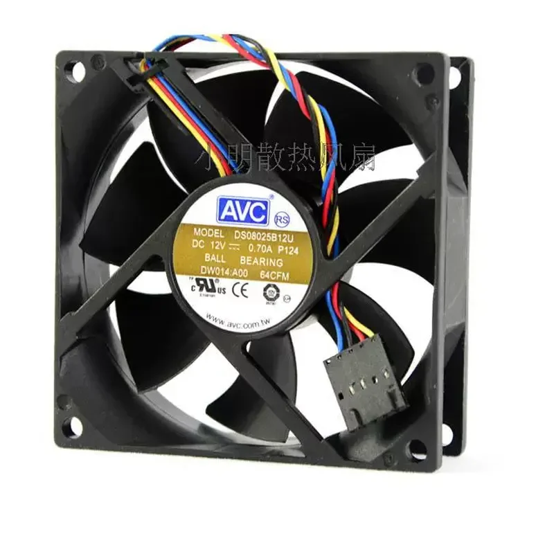 Genuine AVC 8025 12V 0.70A DS08025B12U P124 Double Ball Bearing High Airflow Fan for Electronic Equipment Cooling