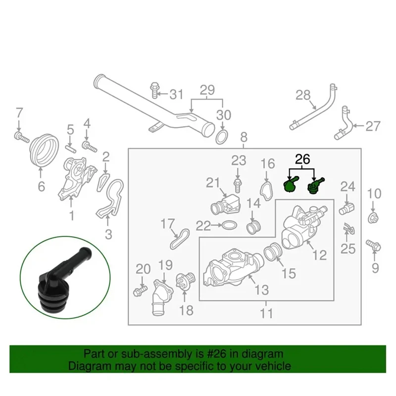 25672-3C200 Thermostat Housing By-Pass Hose Connector For Kia Sorento 3.3L 3.5L Hyundai Santa Fe 2009-2018