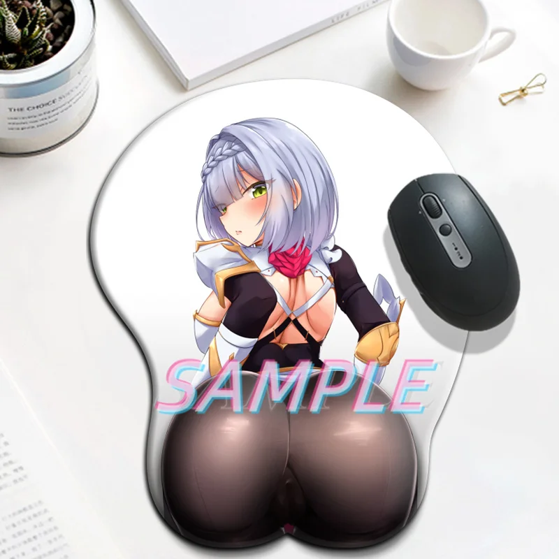 Genshin Impact Ass Mousepad with Wrist Rest 3D Big Butt sexy Anime Kawaii Desk Pad Mona Gaming Mouse Pad