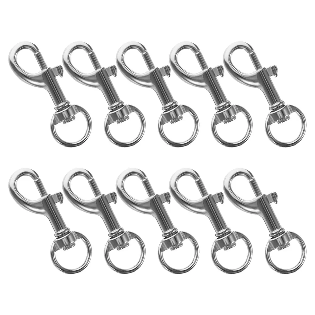 

10Pcs Swivel Snap Hooks Stainless Steel Dog Chain Clips Heavy Duty Leash Clasp Keychain Metal Clasp Leash Clip