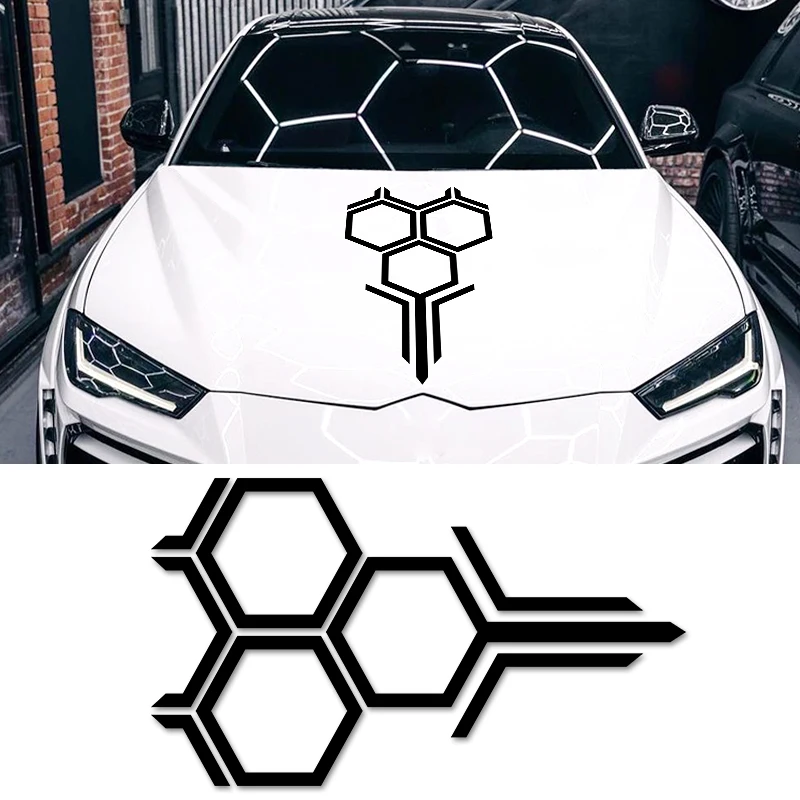 

1 шт., креативные наклейки на капот автомобиля с сотовым узором, водонепроницаемые наклейки для грузовика, внедорожника, универсальные наклейки для тюнинга боковой двери автомобиля, аксессуары