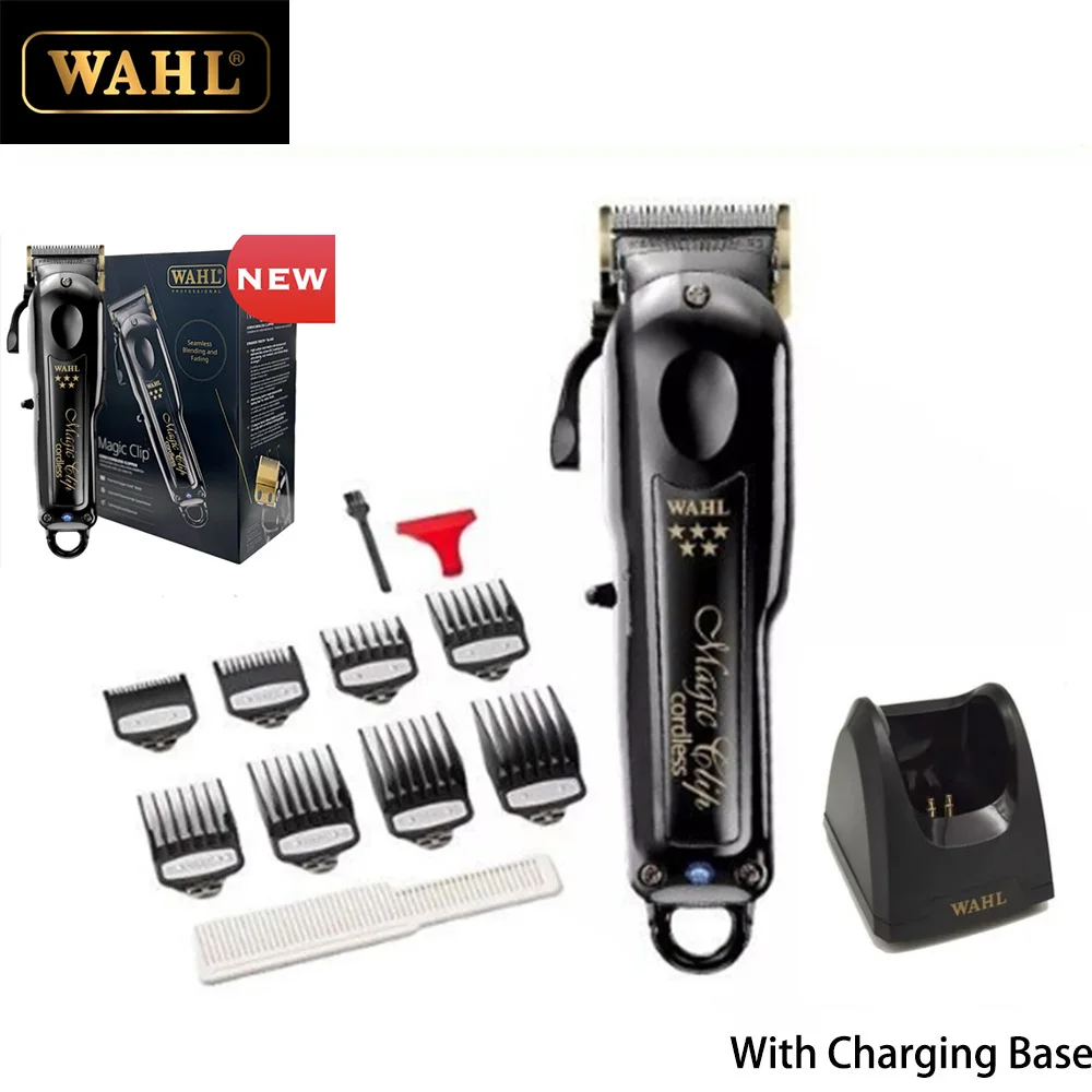 المهنية اللاسلكية ماجيك كليب التفاصيل لي، WAHL قسط الأسود الحلاق كومبو التلاشي ماكينة حلاقة لوحة فرد الشعر من Lizze