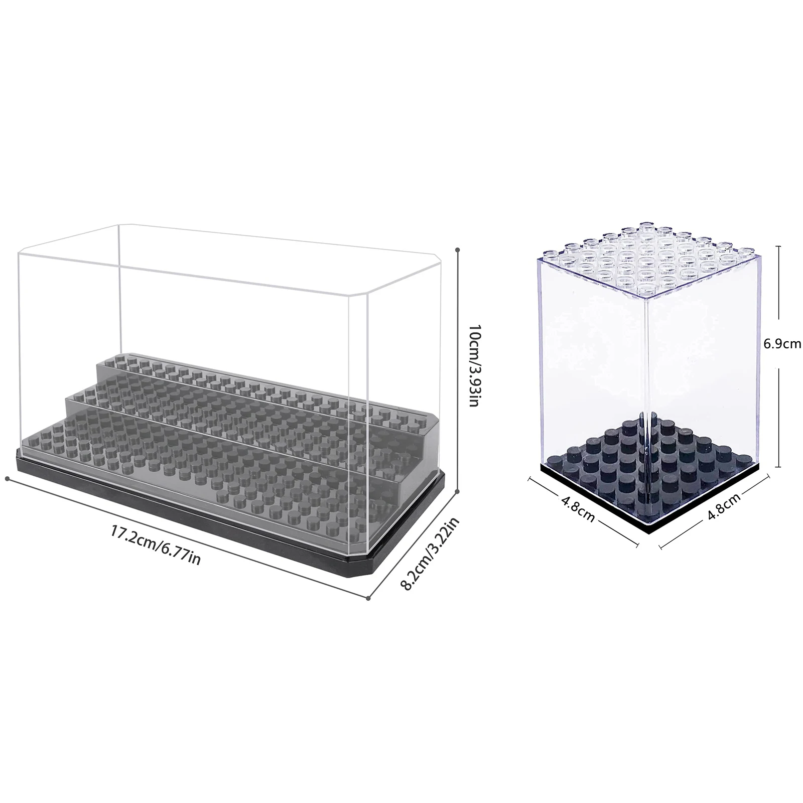 Acrylic Minifigures Display Case, Stackable Dustproof Building Block Display Box for Lego Action Figure Toys Storage Lego Lover